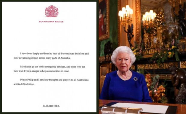 AIGINIONEWS:Μήνυμα συμπαράστασης στην Αυστραλία από την Βασίλισσα Ελισάβετ