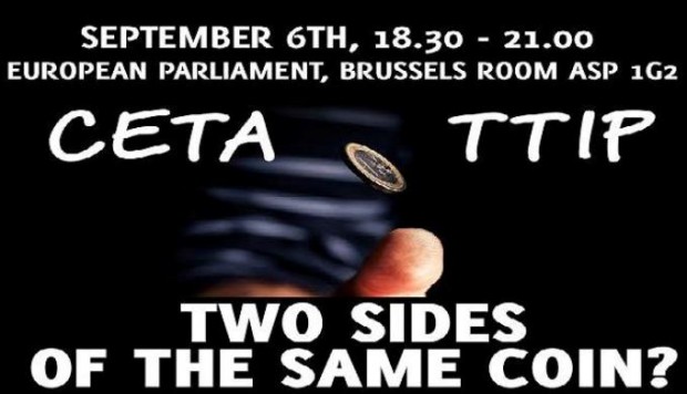 Ευρωκοινοβούλιο- Εκδήλωση Προοδευτικής Συμμαχίας για τη συμφωνία CETA - Τρίτη 6/9/2016